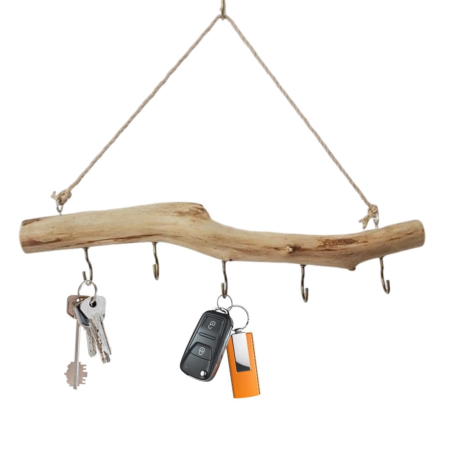 Rustikaler Holzzweig zum Aufhängen, Wanddekoration für -Styling, natürliches Holzmaterial mit Bindfaden, hängendes Design, dekoratives für Fotos, Pflanzen, Ornamente