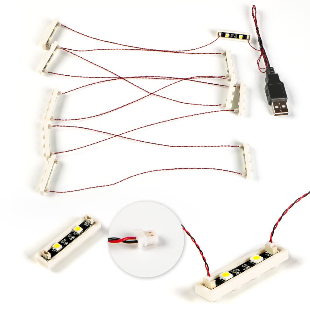 TEDDOO 20 luci di blocco, compatibili con blocchi di costruzione di marca tradizionale, connettore di alimentazione e terminale USB, blocchi di costruzione fai da te LED