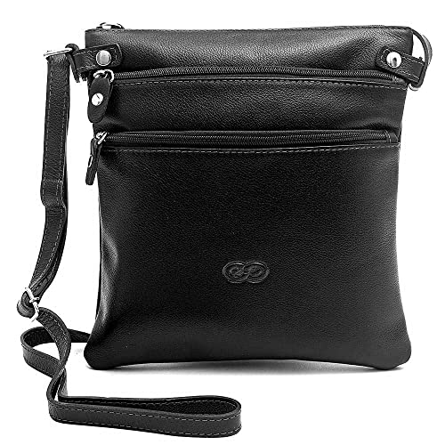 Bolsa Transversal LISIANTO em Couro (Preto)