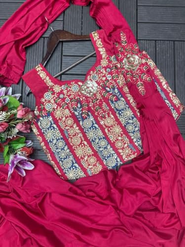 Image of Embellished, Embroidered trending ready-to-wear heavy crepe Silk with embroidery sequence cording work Saree with Full Stitched Blouse