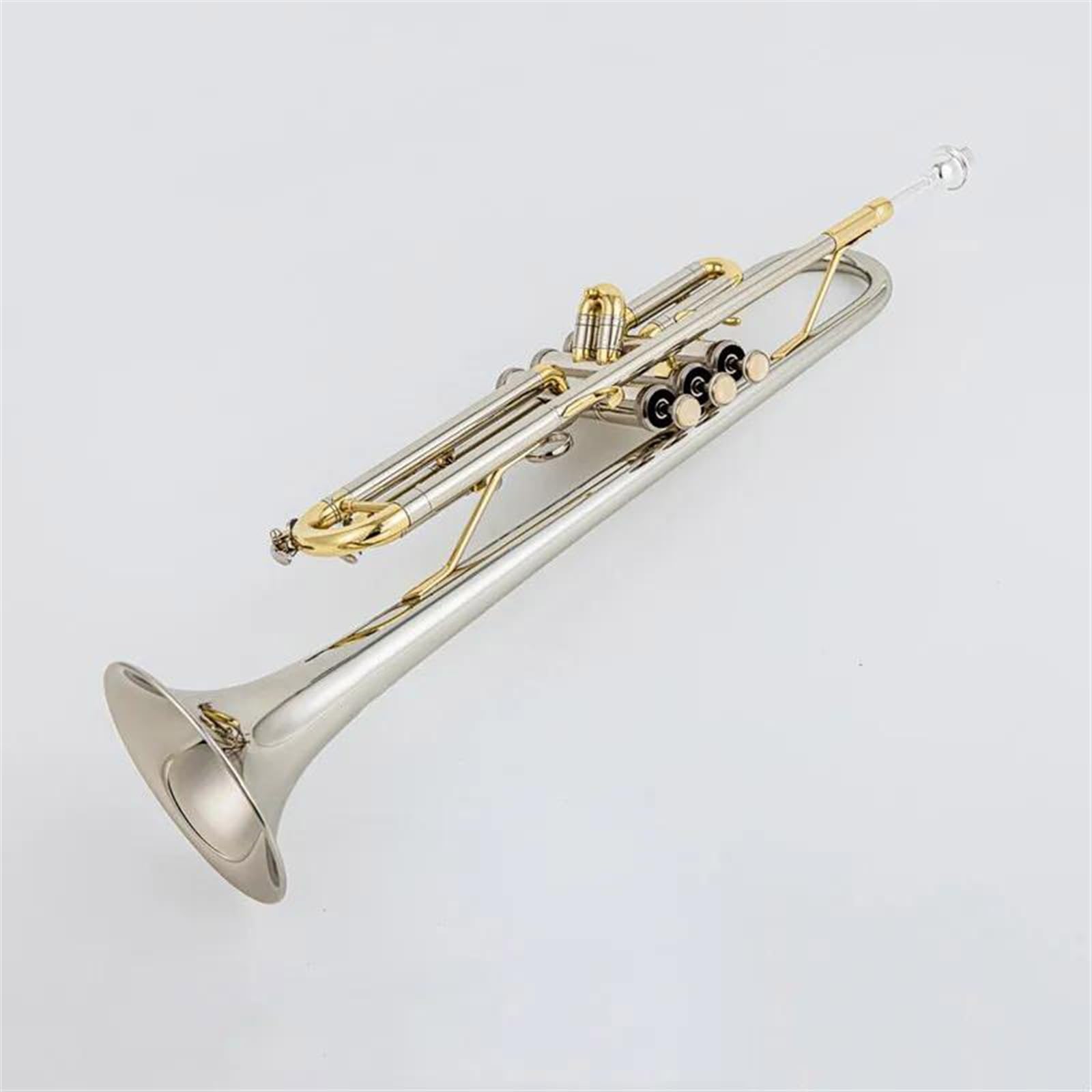 Trąbki Bb Trumpet B Flat Mosiądz Srebrny Pozłacany Profesjonalny Instrument Muzyczny Trąbka Z Skórzanym Etui Zestaw Trumpe