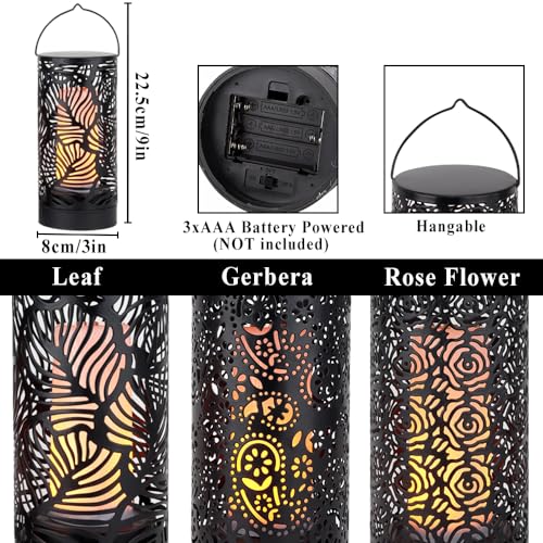 Lanterne décorative design floral creux pour illuminer votre patio