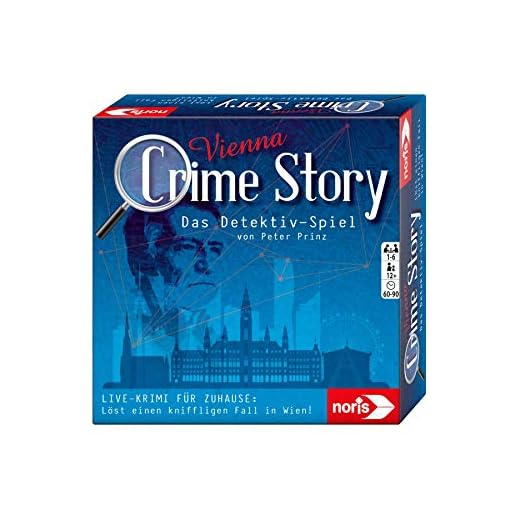 Noris 606201888 Crime Story Vienna – Juego de Crimen para Adultos y niños a Partir de 12 años – Juego de Cartas de Detective sobre el Tema Viena para 1 a 6 Jugadores
