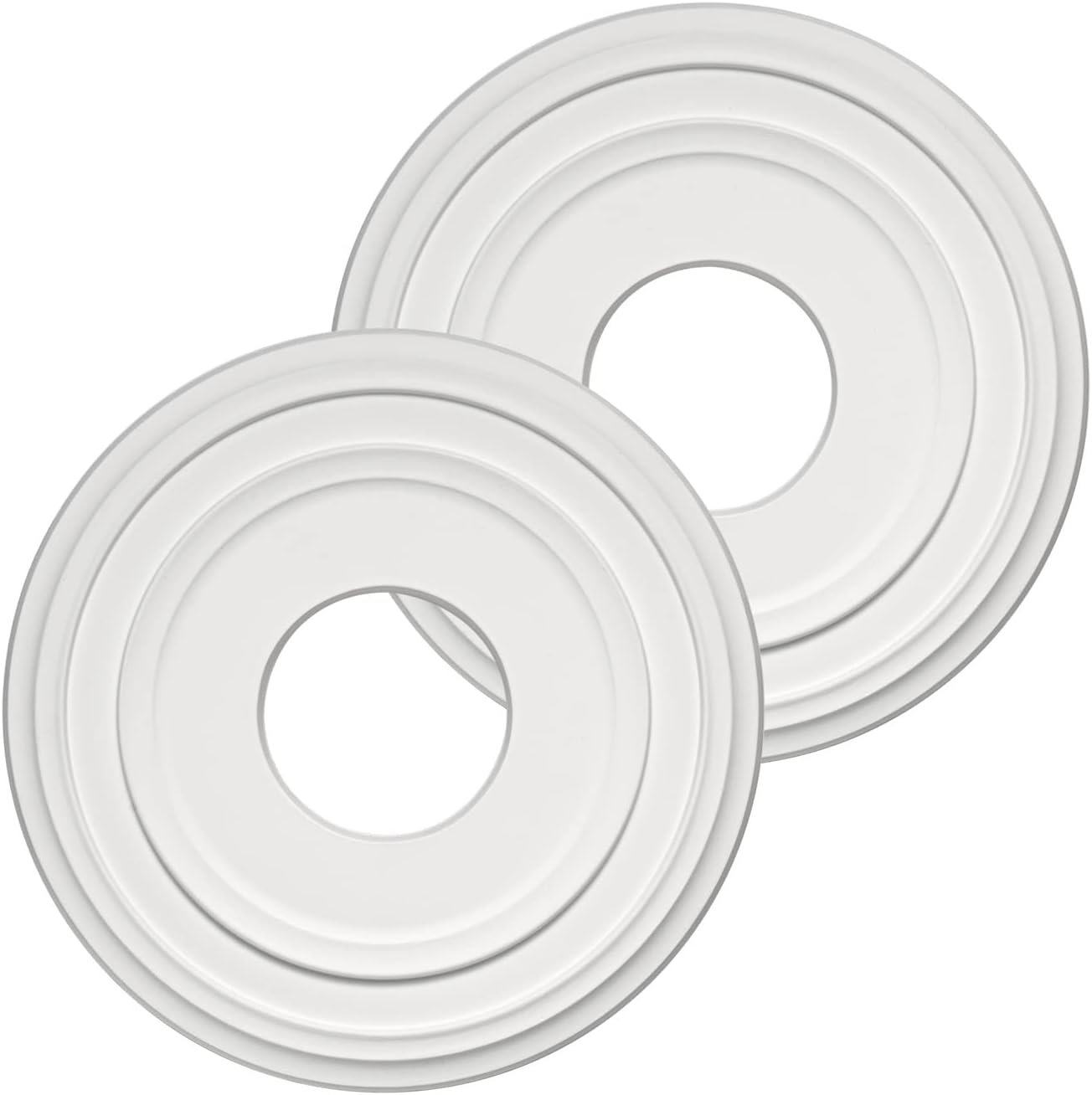 EIFHYT White PU Ceiling Medallions for Light Fixtures and Ceiling Fans, 12-2/8"OD x 4" ID x 1" P (Fits Canopies up to 7")