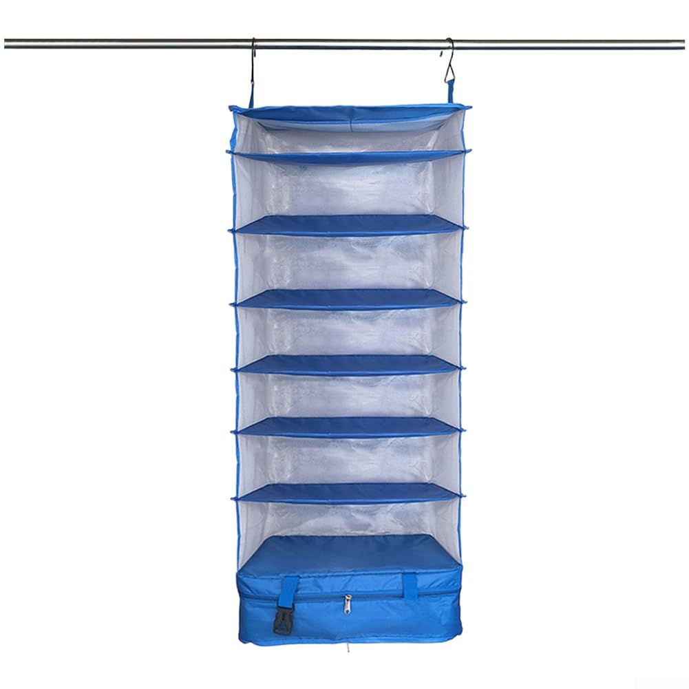 Organizador colgante plegable para viajes con gran espacio interior, bolsillos de varios tamaños y tela Oxford (L)