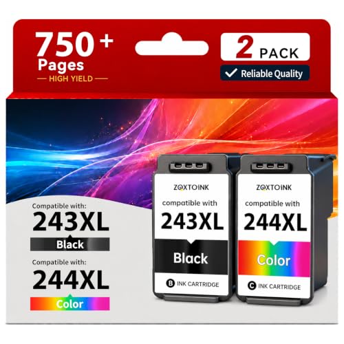 ZQXTOINK 243XL 244XL Replacement for Canon 243 and 244 Ink Cartridge 2 Pack