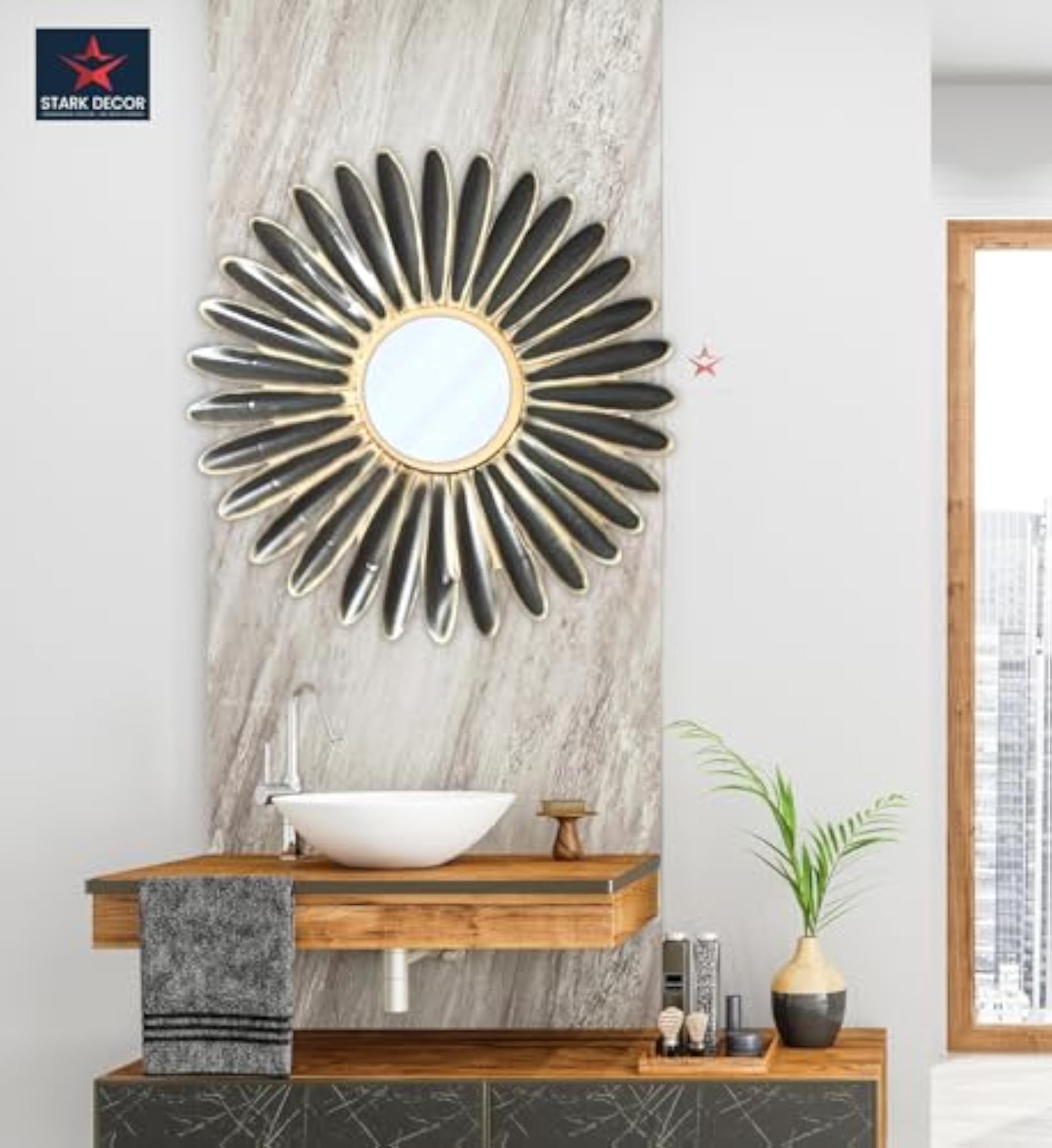 Reflective Elegance Metal Wall Mirror for Home Décor