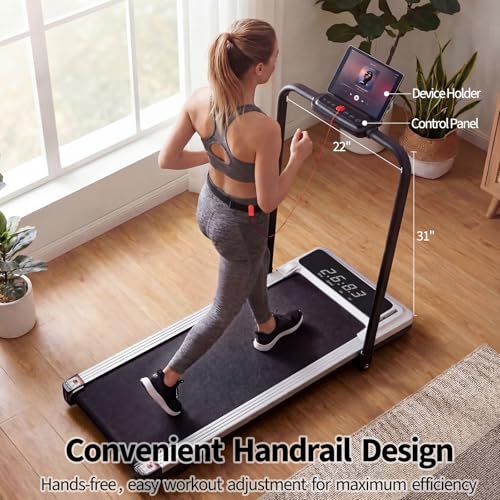 Image of NEWBULIG Under Desk Walking Pad Treadmill, Portable Compact Electric Treadmill with Remote Control, Quiet Fitness Equipment & LED Display for Home & Office, Black&Sliver