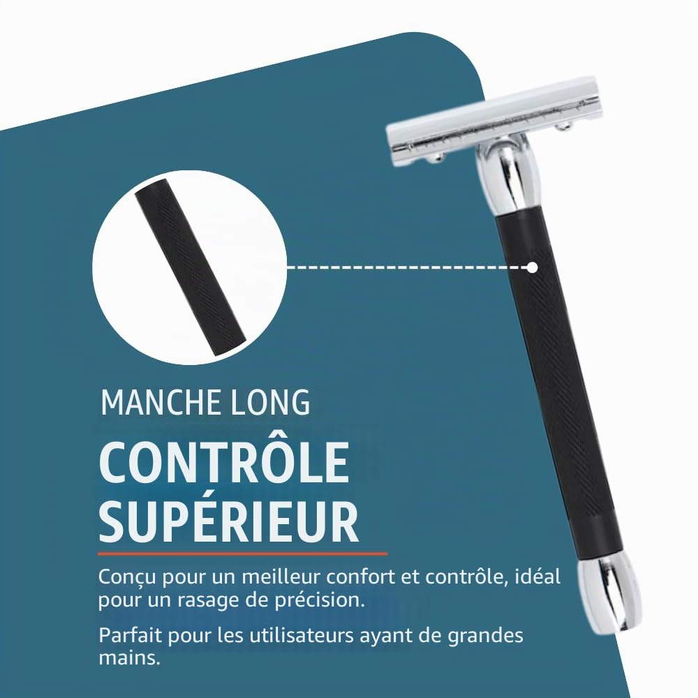 Merkur - Rasoir Manche Long - Noir Chrome