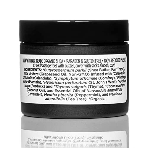 Ora's Amazing Herbal Foot Care Butter, Heel Balm, Foot Balm, Repair Cream For Dry Cracked Heels & Feet, Lavender, Tea Tree & Peppermint, 100% Recycled Plastic, Virgin Plastic Free,, 2 Oz #TOP3