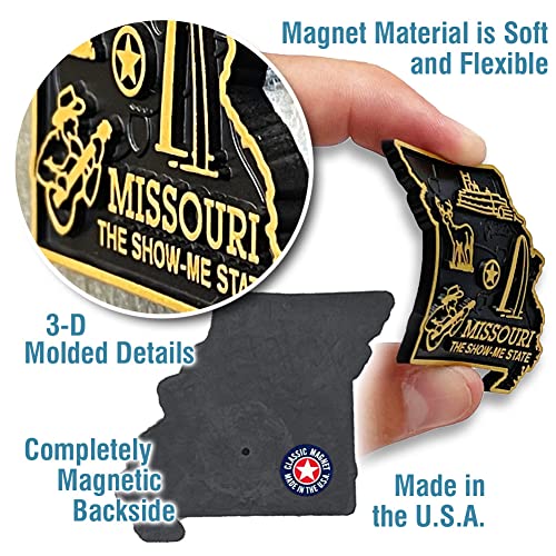 Imán decorativo Missouri pequeño clásico de goma miniatura 3