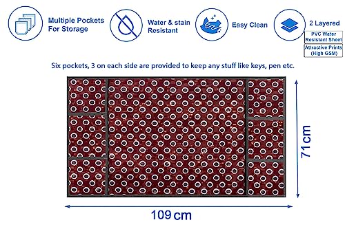 Image of Stylista Refridgerator top Cover Suitable for Samsung RR21C2F25HS /HL, 189 Liter Fridge, Dimension (WXD) 71x109 CM, Symmetric Pattern Red