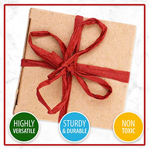 Mandala Crafts Sky Blue Raffia Ribbon For Gift Wrapping Ribbon - 100 Yds Raffia Natural Ribbon Bulk Packing Ribbon Raffia String - Twisted Paper Ribbon For Crafts Weaving #TOP5