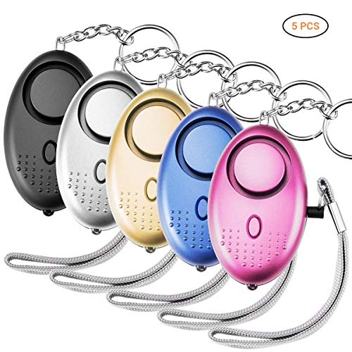 Preisvergleich Produktbild EisEyen 5er 130db Personal Security Alarm Schlüsselanhänger mit LED-Licht Notfall Selbstverteidigung Security Alarm bietet leistungsstarke Sicherheit und Eigentum Versicherung für Frauen Kinder