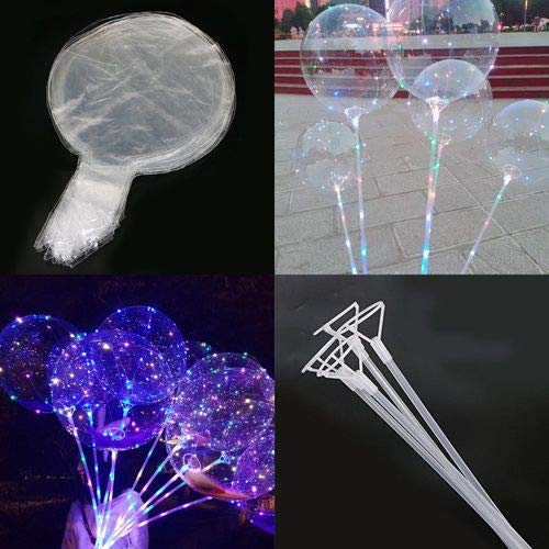 Kit 10 Balões LED Festa a Pilhas Com Varetas CBRN11940