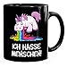 MoonWorks® Kaffee-Tasse mit Spruch Ich hasse Menschen kotzendes Einhorn Bürotasse lustige Kaffeebecher schwarz Keramik-Tasse Ich günstig Kaufen-MoonWorks® Kaffee-Tasse mit Spruch Ich hasse Menschen kotzendes Einhorn Bürotasse lustige Kaffeebecher schwarz Keramik-Tasse