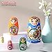 JoyNest Russian Nesting Dolls Set 5 Pieces Matryoshka Wood Stacking Nested Set Story Girl Handmade Toys for Children Kids Christmas Birthday Halloween Wishing Gift (Blue Girls)…