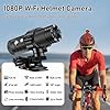 bayehngs WiFi Helmet Camera, HD 1080P Bike Motorcycle Helmet Camera, IP66 Waterproof Action Camera for Cars, Bicycle, Motorbike & Sports Helmet (With 64G Card)
