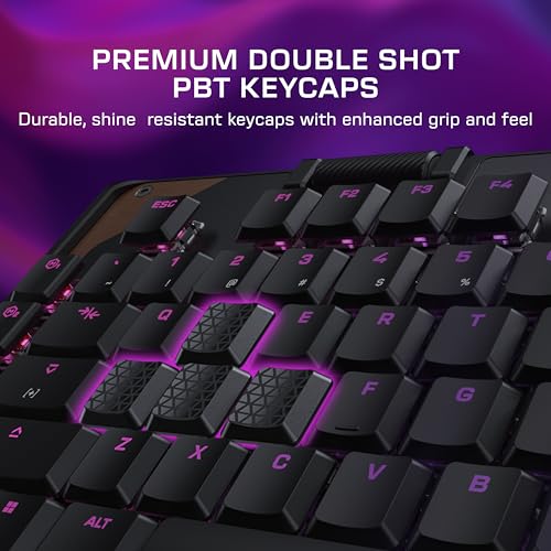 Image of Turtle Beach Command Series KB5 Full-Sized Mechanical PC Gaming Keyboard | Touchscreen Command Display, Low-Profile Mechanical Switches, Double Shot PBT Keycaps, True 8K Polling, Per Key RGB, Black
