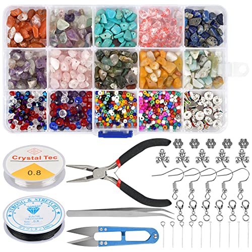 Cuentas de Colores, Cuentas de Cristales Irregulares Naturales para Hacer Joyas, Abalorios para Hacer Pulseras, para Hacer Joyas, Collares, Pulseras, Pendientes