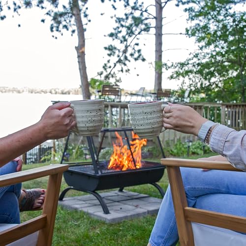 Sunnydaze 36-Inch Northland Steel Outdoor Fire Pit with Grill - Outdoor Fireplace with Cooking Grate, Spark Screen, Cover, and Poker