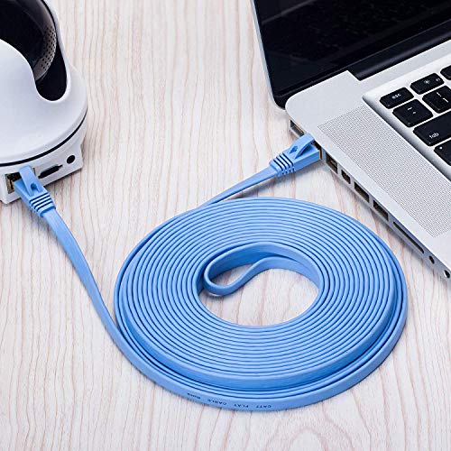 Cat 7 Ethernet Cable 25 ft Blue, MORELECS Cat 7 Internet Cable 25 ft Ethernet Cable RJ45 Network Cable Cat7 LAN Cable for PC Laptop Modem Router Cable Ethernet