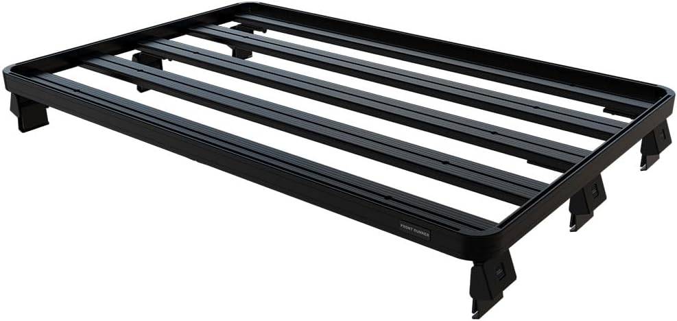Top-down view of the disassembled Front Runner Slimline II roof rack tray, showing its individual slats and frame.