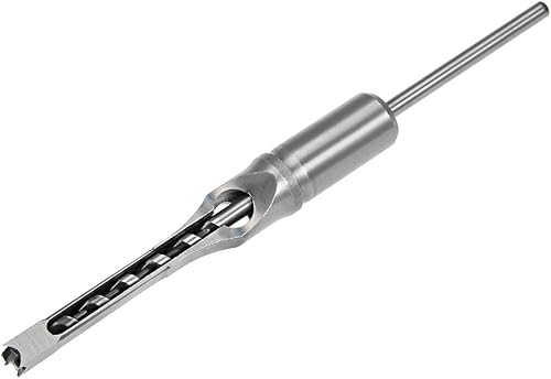 uxcell Broca de agujero cuadrado, herramienta eléctrica de mortaja de cincel hueco de acero de alto carbono de 516 "para carpintería