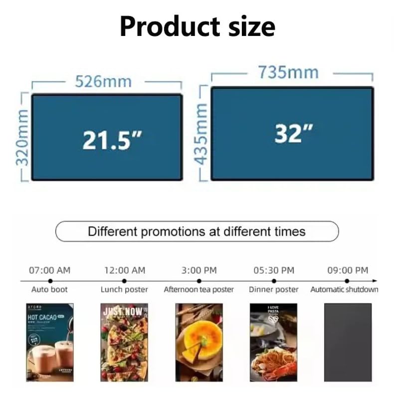 Image of 21.5 inch Capacitive Touchscreen Industrial Monitor, Digital Signage Display for Advertising, 2+32G Android System, Smart Split Screen, Built-in Speakers, USB, HDMI Ports 21Inch