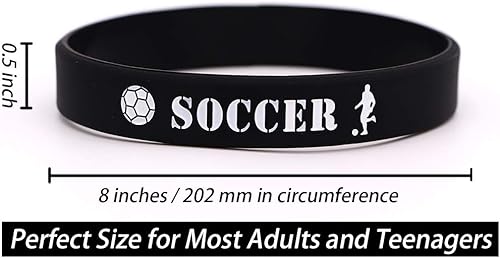 Miniatura 3 de AVEC JOIE Pulseras de silicona de fútbol para adolescentes y adultos, 12 unidades, regalos deportivos motivacionales, regalos de fiesta y suministros