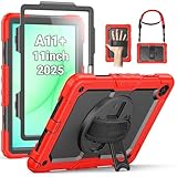 【360°support pivotant et dragonne】: cette Coque pour Samsung Galaxy Tab A11 Plus / A9 Plus 11” 2025/2023 est dotée d'un support pivotant stable à 360 degrés qui peut supporter votre appareil sous plusieurs angles ; l'élasticité de la dragonne est également réglable.