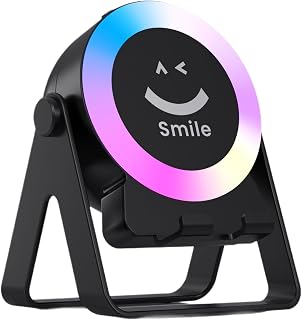 Induction Speaker, 4.29x3.5x5.2 inches, Colorful Wireless, 4-in-1 Portable Audio Player with RGB Light for Ambiance, Ideal Accessory for Conference Room Office Event Venue Planners Travel