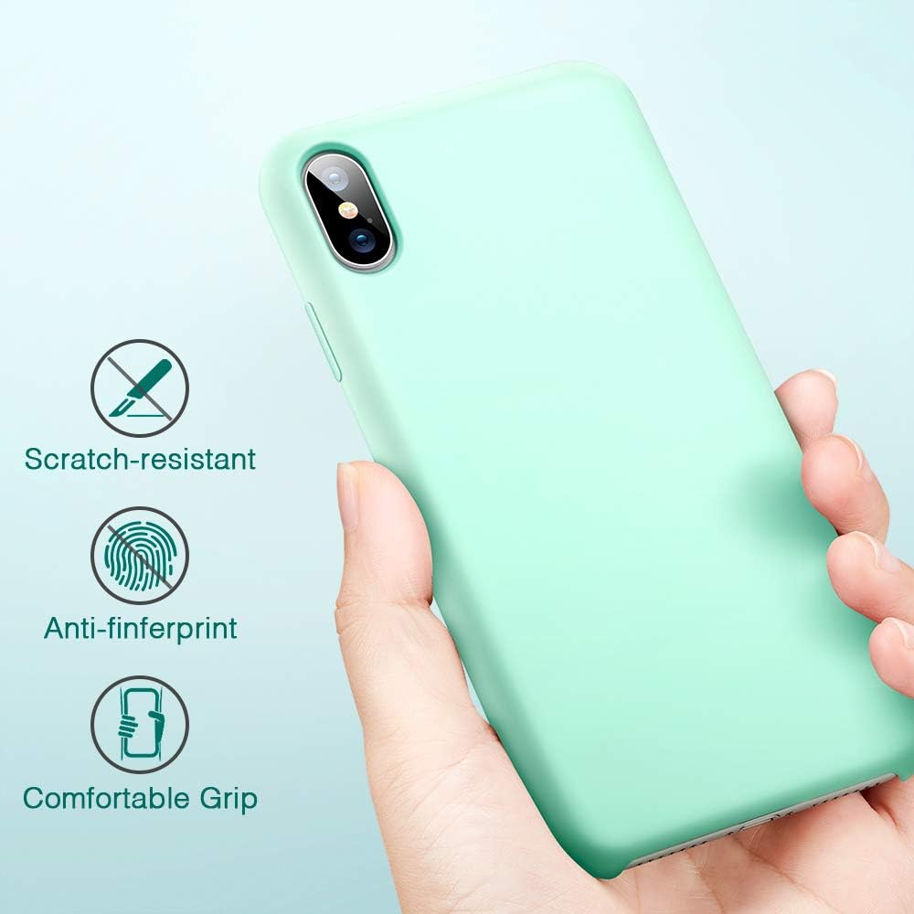 ESR Yippee Color Soft Case for iPhone Xs Max, Liquid Silicone Gel Rubber Soft Microfiber Cloth Lining Cushion Cover for iPhone 6.5 inch (2018 Release)(Mint Green)