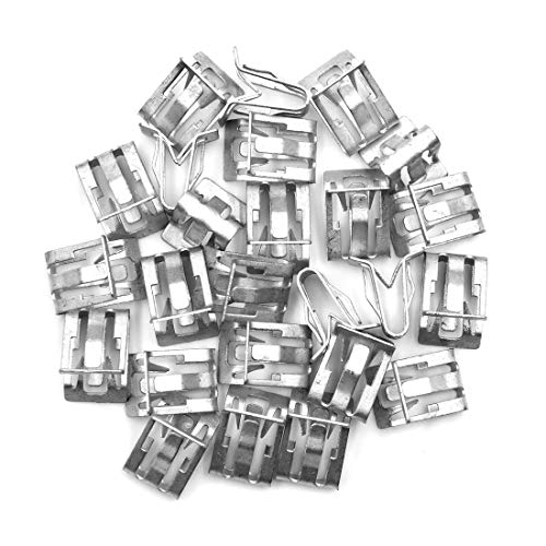 sourcing map Clip De Ajuste del Tablero De Instrumentos del Tablero De Instrumentos del Retén del Retenedor del Sujetador del Metal del Tono De 25Pcs para El Coche Auto
