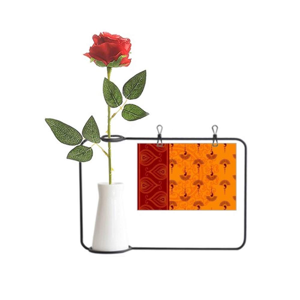 Fleurs artificielles à suspendre orange en tissu pour déco de vase