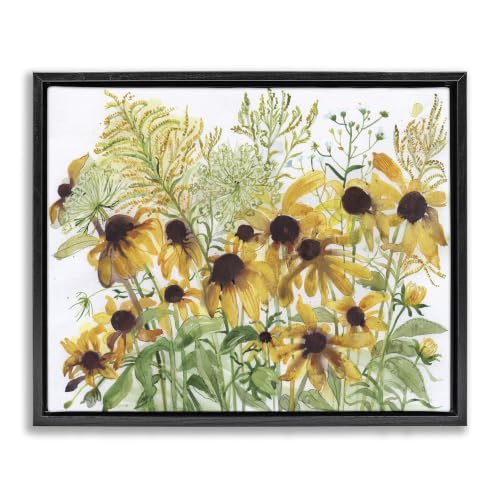 Layered Yellow Daisy Wildflower, 24 x 30 Inch Canvas in Floater Frame