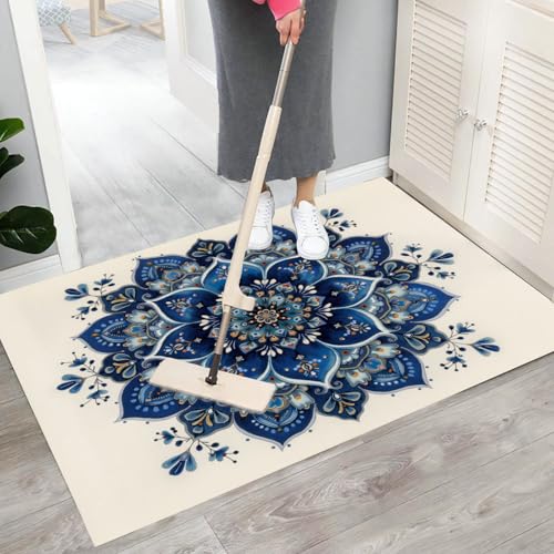 Paillasson d'intérieur lavable en machine tapis d'entrée absorbant Mandala