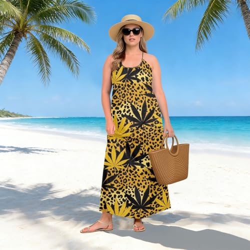 Robe longue léopard à dos ouvert idéale pour vos douces soirées d'été et vacances