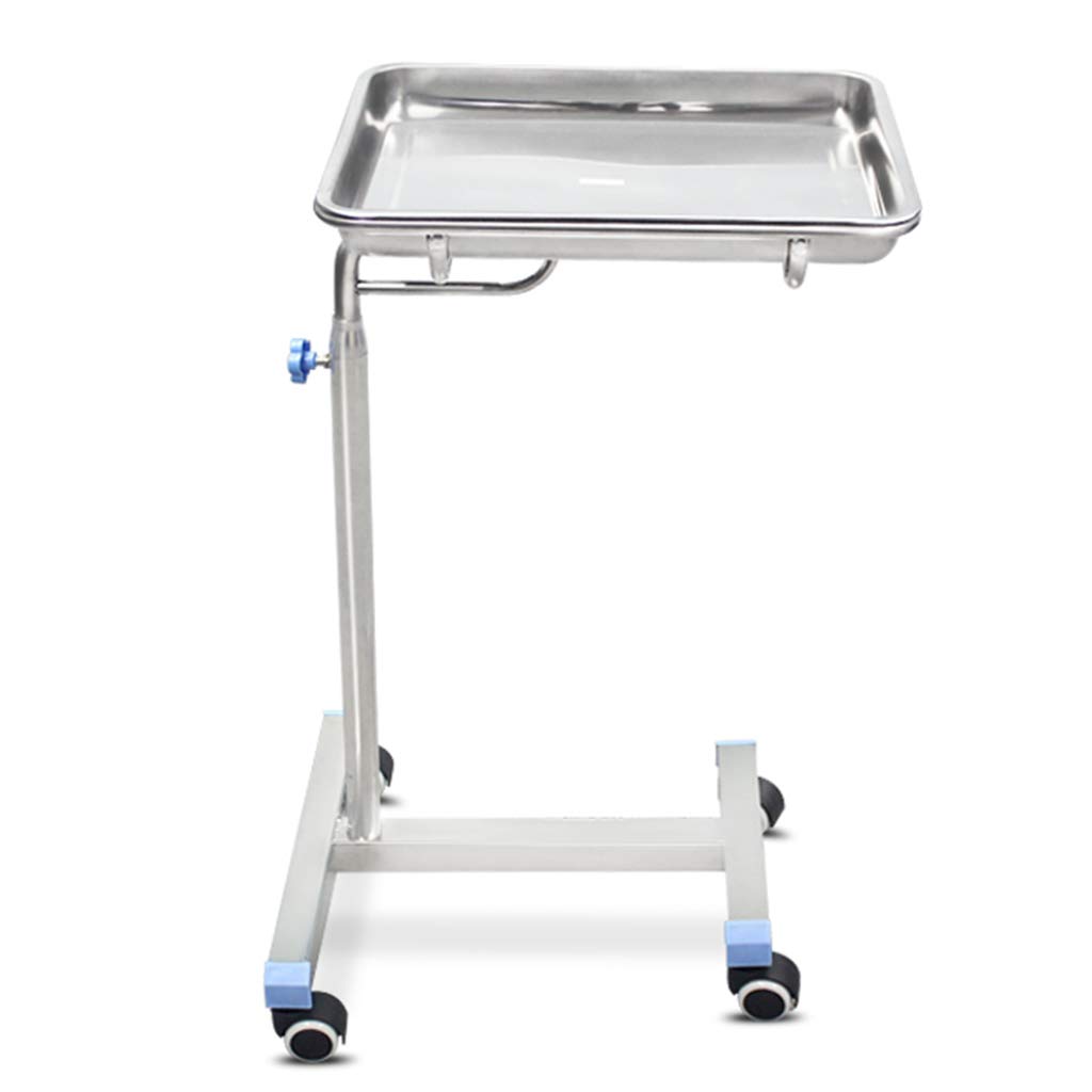 Bandeja Móvil para Instrumentos, Medical Dental Lab Carritos, Bandeja Ajustable de Acero Inoxidable, Médica, para Laboratorio, Tatuaje, SPA, Equipo de Salón