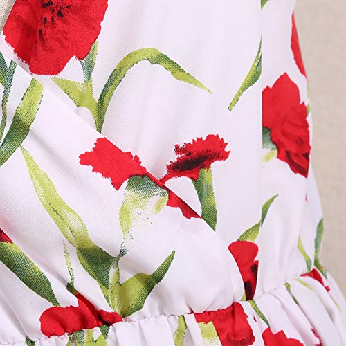 PopReal Mommy and Me Dresses Vintage Butterfly Floral Printed Spaghetti Straps V-Neck Beach Cami Dress3