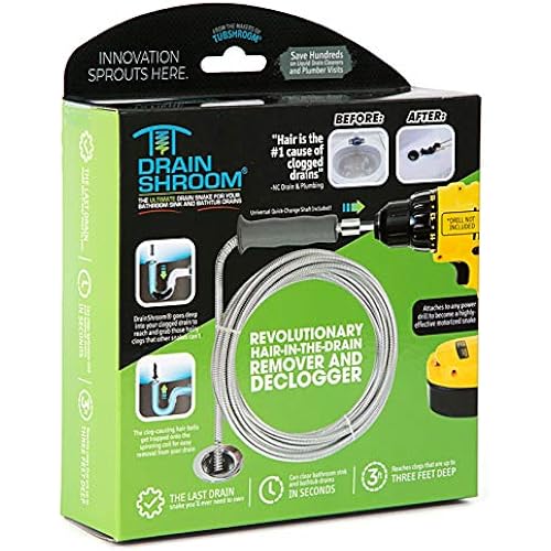 DSSNK070 Revolutionary Tub and Sink Snake Auger Clog Remover for Bathroom Drains, 42 Inch, Stainless