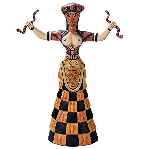 Estatua Figurilla Diosa Serpiente Cretense 10.5 in miniatura 1