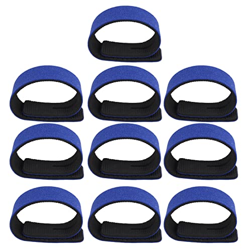 QANYEGN 10pcs Fishing Rod Belt Ties, Fishing Pole Belts Stretchy Straps, Fishing Tackle Ties, Cable Bait Casting Fly Rod Straps Holders (Blue)