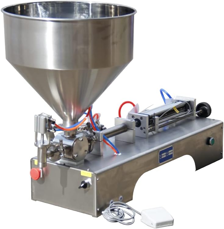DMC-FPPS Semi-automatic Liquid Filling Machine Paste 10-100ml - Single Nozzle - Capacity of Hopper 30L Pneumatic Paste Filling Machine for Paste Cream Cosmetic Filler
