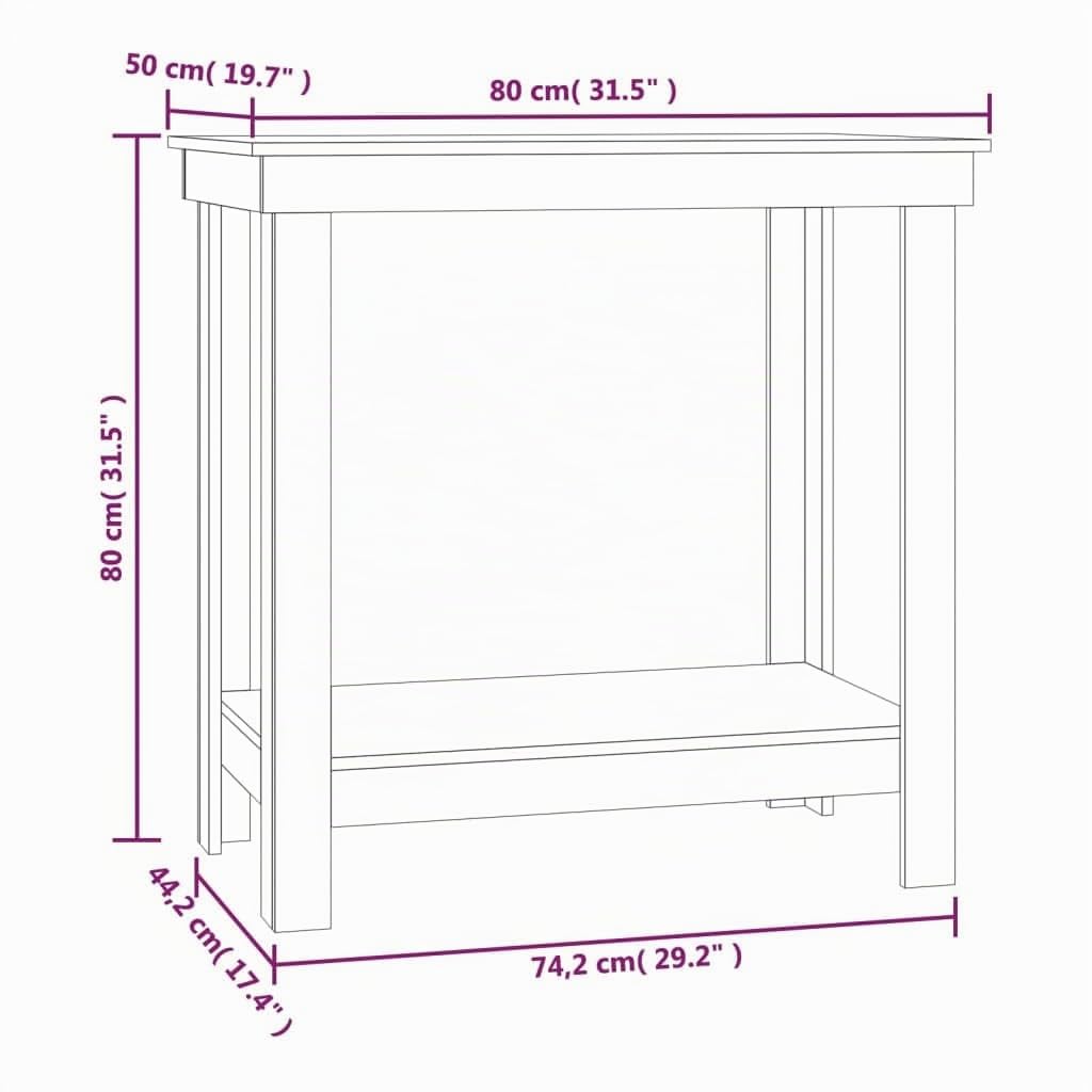 vidaXL Werkbank 80x50x80 cm massief grenenhout