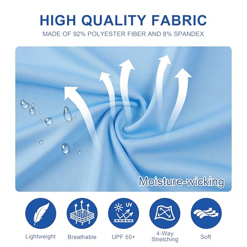 Image of Mens Golf Shirt Short Sleeve Moisture Wicking Dry Fit Performance Solid Pique Collared Golf Polo Shirts for Men