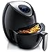 Arendo - XL Heißluftfritteuse ohne ÖL 3,2 L - inkl. Grillrost & Pizzablech - Digital Touch Airfryer - Fritteuse ohne Fett - 7 Programme - 1400W - Air Fryer - Schwarz