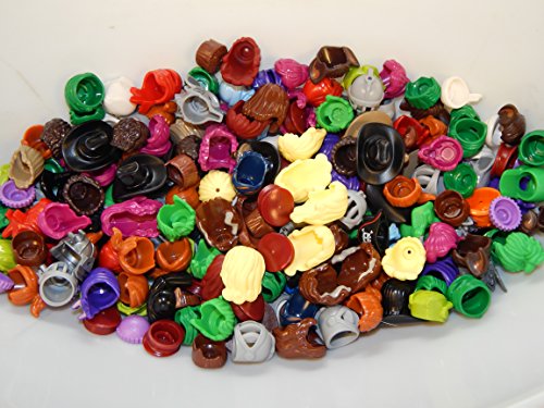LEGO Authentic Minifigure Helmets Hair Hats Great Random Lot of 15