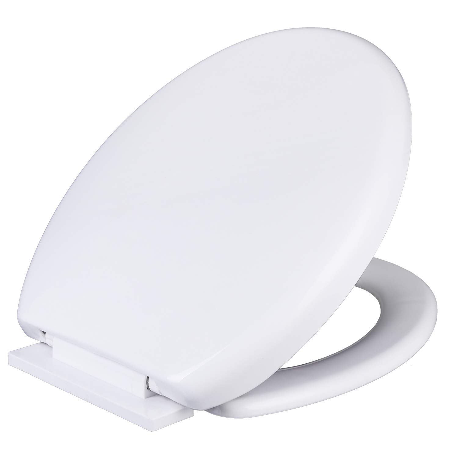 Mass Dynamic Soft Close Toilet Seat with Quick Release for Easy Cleaning Toilet Seats, Easy Top Fixing with Adjustable Hinges, Standard Oval Toilet Seat (Oval Shape) White