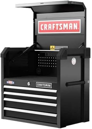 CRAFTSMAN S2000 - Cofre de 4 cajones de 26 pulgadas con luz y división (CMST32642BK)